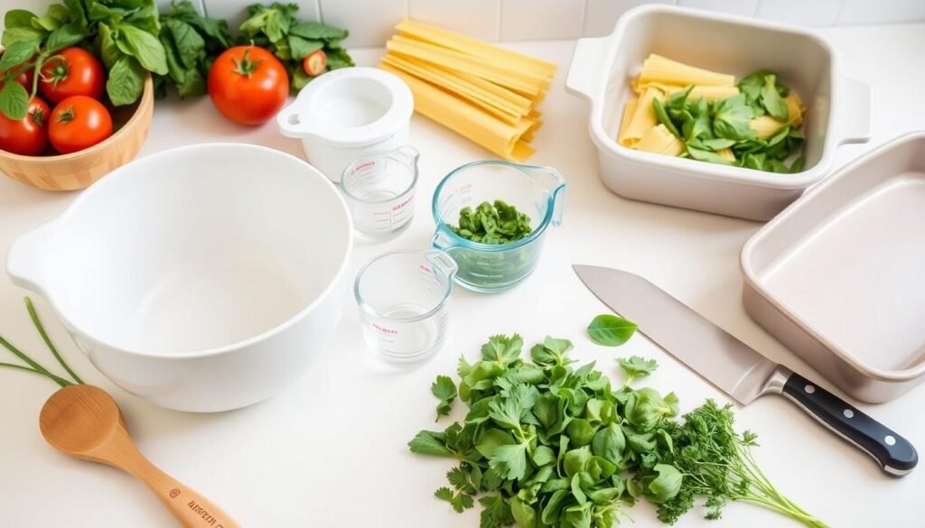 Kitchen Tools for Meatless Ziti Preparation